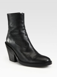 A chunky heel raises this leather essential with a side zip closure for additional ease and comfort. Stacked heel, 3 (75mm)Leather upperSide zipLeather lining and solePadded insoleMade in ItalyOUR FIT MODEL RECOMMENDS ordering one half size up as this style runs small. A chunky heel raises this leather essential with a side zip closure for additional ease and comfort. Stacked heel, 3 (75mm)Leather upperSide zipLeather lining and solePadded insoleMade in ItalyOUR FIT MODEL RECOMMENDS ordering one half size up as this style runs small.