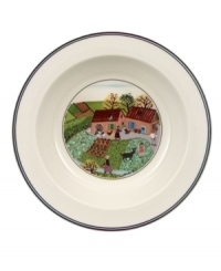 A family tends the fields and farm together on this Design Naif rim cereal bowl, featuring premium Villeroy & Boch porcelain. A family tends the fields and farm together on this Design Naif rim cereal bowl, featuring premium Villeroy & Boch porcelain.