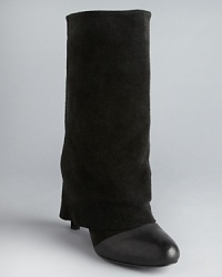 Raise a flap in See by Chloé's sophisticated pant boots, with elegant suede draping over high heels. Raise a flap in See by Chloé's sophisticated pant boots, with elegant suede draping over high heels.