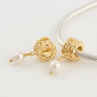 18k Gold on 925 Sterling Silver European Style Secret with Diamond and Pearl Charm Beads for Pandora, Biagi, Chamilia, Troll and More Bracelets 18k Gold on 925 Sterling Silver European Style Secret with Diamond and Pearl Charm Beads for Pandora, Biagi, Chamilia, Troll and More Bracelets