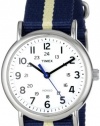 Timex Unisex T2P1429J Weekender Watch with Navy and Yellow Nylon Strap