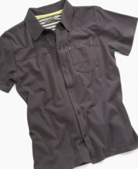 Polish up. Dressed up or down, this comfy DKNY shirt gives him a clean-cut look he'll wear with confidence. Polish up. Dressed up or down, this comfy DKNY shirt gives him a clean-cut look he'll wear with confidence.