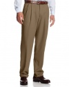 Haggar Men's Mynx Gabardine Hidden Expandable Waist Pleat Front Dress Pant