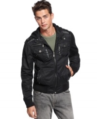 Lookin' fly: X-Ray updates the classic bomber jacket with pockets and hardware that hark back to the style's fighter pilot origins. Lookin' fly: X-Ray updates the classic bomber jacket with pockets and hardware that hark back to the style's fighter pilot origins.
