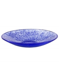 Speckled with royal ocean blue, the Tellus crystal platter makes a brilliant centerpiece for the dining room or coffee table. Its minimalist shape is perfect for holding whole fruit or pasta but looks simply stunning all on its own. Speckled with royal ocean blue, the Tellus crystal platter makes a brilliant centerpiece for the dining room or coffee table. Its minimalist shape is perfect for holding whole fruit or pasta but looks simply stunning all on its own.