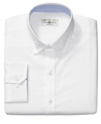 Update your basic wardrobe with this slim-fit white shirt from Club Room. Update your basic wardrobe with this slim-fit white shirt from Club Room.