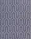 Area Rug 3x5 Rectangle Solid/Striped Lavender Gray Color - Surya Mystique Rug from RugPal - FREE Shipping