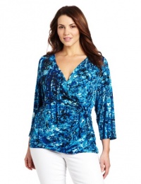 Calvin Klein Women's Plus-Size Print Drape Top Calvin Klein Women's Plus-Size Print Drape Top