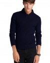 Michael Kors Mens Midnight Blue Thermal Sweater Large L Euro 52