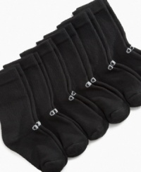 Classic, comfortable crew-length socks from trusted brand Champion will keep his feet feeling fresh! Classic, comfortable crew-length socks from trusted brand Champion will keep his feet feeling fresh!