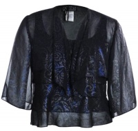 Metallic Paisley Chiffon 2 Piece Evening Blouse Metallic Paisley Chiffon 2 Piece Evening Blouse