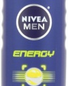 Nivea For Men Energy Hair and Body Wash, 16.9-Ounce Bottle (Pack of 3)