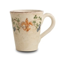 Hand-painted fleurs-de-lis and vines combine with uneven edges to add old world charm to Arte Italica's Medici collection. Hand-painted fleurs-de-lis and vines combine with uneven edges to add old world charm to Arte Italica's Medici collection.