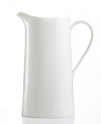 Keep it simple. In glossy white porcelain, this Martha Stewart Collection pitcher is a flawless accompaniment to any dinnerware pattern and decor. Keep it simple. In glossy white porcelain, this Martha Stewart Collection pitcher is a flawless accompaniment to any dinnerware pattern and decor.