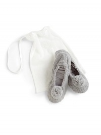 THE LOOKCable-knit cashmere with pom-pom trimElasticized edgeBack pull tabComes in a drawstring bagTHE MATERIALCashmere upperSatin polyester liningPolyurethane soleCARE & ORIGINDry cleanImported THE LOOKCable-knit cashmere with pom-pom trimElasticized edgeBack pull tabComes in a drawstring bagTHE MATERIALCashmere upperSatin polyester liningPolyurethane soleCARE & ORIGINDry cleanImported