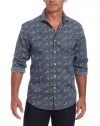 Perry Ellis Men's Long Sleeve Multi Paisley Print