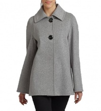 Cinzia Rocca - Angora & Virgin Wool Peacoat Two-button Short Coat Size 12 (Grey) Cinzia Rocca - Angora & Virgin Wool Peacoat Two-button Short Coat Size 12 (Grey)