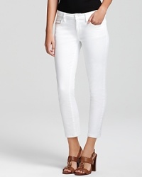 These bright white pants from Tory Burch amp up workweek attire with a slim cut and a versatile ankle-grazing cropped silhouette. These bright white pants from Tory Burch amp up workweek attire with a slim cut and a versatile ankle-grazing cropped silhouette.