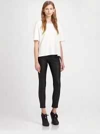 Wish list-worthy leather pants with a stretchy, slightly tapered silhouette. THE FITRise, about 9Inseam, about 28THE DETAILSButton closureZip flyFive-pocket styleCotton liningLeatherDry clean with leather specialistImportedSIZE & FITModel shown is 5'10 (177cm) wearing US size 4. Additional Information Women's Premier Designer & Contemporary Size Guide Wish list-worthy leather pants with a stretchy, slightly tapered silhouette. THE FITRise, about 9Inseam, about 28THE DETAILSButton closureZip flyFive-pocket styleCotton liningLeatherDry clean with leather specialistImportedSIZE & FITModel shown is 5'10 (177cm) wearing US size 4. Additional Information Women's Premier Designer & Contemporary Size Guide