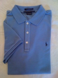 RALPH LAUREN SPORT LADIES GOLF SHIRT, CLASSIC FIT, BLUE, L RALPH LAUREN SPORT LADIES GOLF SHIRT, CLASSIC FIT, BLUE, L