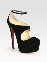 An exaggerated platform, soaring heel and adjustable ankle strap upgrade this Mary Jane-inspired design. Self-covered heel, 6¼ (160mm)Hidden platform, 2½ (65mm)Compares to a 3¾ heel (90mm)Suede upperAdjustable ankle strap and elastic center panelLeather liningSignature red leather solePadded insoleMade in ItalyOUR FIT MODEL RECOMMENDS ordering one half size up as this style runs small. An exaggerated platform, soaring heel and adjustable ankle strap upgrade this Mary Jane-inspired design. Self-covered heel, 6¼ (160mm)Hidden platform, 2½ (65mm)Compares to a 3¾ heel (90mm)Suede upperAdjustable ankle strap and elastic center panelLeather liningSignature red leather solePadded insoleMade in ItalyOUR FIT MODEL RECOMMENDS ordering one half size up as this style runs small.