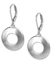Jones New York brings back Valley Girl chic with these wide hoop earrings. Crafted from silver tone mixed metal. Approximate drop: 1 inch. Jones New York brings back Valley Girl chic with these wide hoop earrings. Crafted from silver tone mixed metal. Approximate drop: 1 inch.