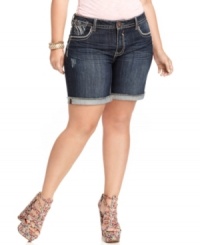 Pair the season's hottest tanks and tees with Hydraulic's plus size Bermuda shorts, featuring cuffed hems. Pair the season's hottest tanks and tees with Hydraulic's plus size Bermuda shorts, featuring cuffed hems.