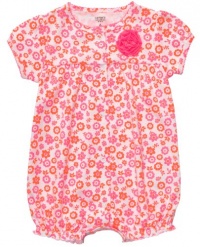 Carters Pink Rosette Floral Creeper PINK MULTI 3 Mo Carters Pink Rosette Floral Creeper PINK MULTI 3 Mo