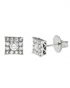 Effy Jewlery 14K White Gold Diamond Square Stud Earrings, 1.00 TCW