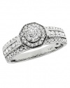 Effy Jewlery 14K White Gold Diamond Engagement Ring, .94 TCW Ring size 7