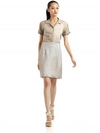 THE LOOKShirt collarShort sleeves with side ruchingButton front closureTHE FITAbout 26 from shoulder to hemTHE MATERIALCottonCARE & ORIGINDry cleanMade in CanadaModel shown is 5'10½ (179cm) wearing US size 4. THE LOOKShirt collarShort sleeves with side ruchingButton front closureTHE FITAbout 26 from shoulder to hemTHE MATERIALCottonCARE & ORIGINDry cleanMade in CanadaModel shown is 5'10½ (179cm) wearing US size 4.