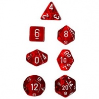 Polyhedral 7-Die Translucent Dice Set - Red Polyhedral 7-Die Translucent Dice Set - Red