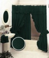New Double Swag Fabric Shower Curtain Set Hunter Green Valance