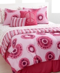 Create a peace-ful retreat with the Shauna decorative pillows, boasting a peace sign in punchy pink and an abstract stripe with modern flair. (Clearance) Create a peace-ful retreat with the Shauna decorative pillows, boasting a peace sign in punchy pink and an abstract stripe with modern flair. (Clearance)