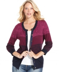 Layer your sleeveless styles with Charter Club's space-dyed plus size cardigan-- it's an Everyday Value! Layer your sleeveless styles with Charter Club's space-dyed plus size cardigan-- it's an Everyday Value!