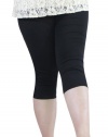 Stretch Below Knee Hue Leggings, Black