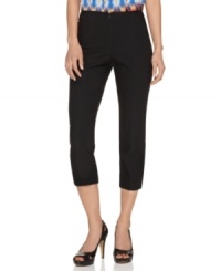 Try Style&co.'s capris for a fresh look! The comfort waistband features internal elastic stretch for a great feel. Try Style&co.'s capris for a fresh look! The comfort waistband features internal elastic stretch for a great feel.