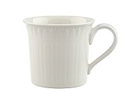 This collection of classic white, patterned dinnerware and serveware is remarkable for its ability to coordinate with a variety of table linen and flatware patterns. This collection of classic white, patterned dinnerware and serveware is remarkable for its ability to coordinate with a variety of table linen and flatware patterns.
