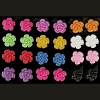 Set Of 12 Pairs 3/8 Glitter Flower Studs!, in Multi