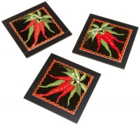 DII Hot Chiles Ceramic Trivet, Set of 3 DII Hot Chiles Ceramic Trivet, Set of 3