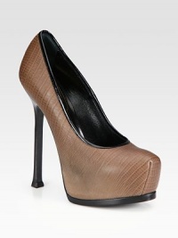 Patent leather trim finishes this timeless platform silhouette of lizard-embossed leather. Stacked heel, 5½ (140mm)Leather-covered platform, 1½ (40mm)Compares to a 4 heel (100mm)Lizard-embossed leather upper with patent leather trimLeather lining and solePadded insoleMade in ItalyOUR FIT MODEL RECOMMENDS ordering one size up as this style runs small. Patent leather trim finishes this timeless platform silhouette of lizard-embossed leather. Stacked heel, 5½ (140mm)Leather-covered platform, 1½ (40mm)Compares to a 4 heel (100mm)Lizard-embossed leather upper with patent leather trimLeather lining and solePadded insoleMade in ItalyOUR FIT MODEL RECOMMENDS ordering one size up as this style runs small.