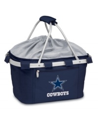 Fuel your appetite. Fully insulted with water-resistant lining to keep food and drinks fresh, this NFL football-themed picnic basket is a good sport when it comes to tailgating, camping and all your outdoor events. Collapses for easy storage. Fuel your appetite. Fully insulted with water-resistant lining to keep food and drinks fresh, this NFL football-themed picnic basket is a good sport when it comes to tailgating, camping and all your outdoor events. Collapses for easy storage.