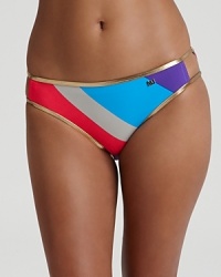 Channel a vintage vibe poolside with MARC BY MARC JACOBS' striped bikini bottom. With metallic trim, this 70's-inspired brief looks leisurely with flat sandals and oversized shades. Channel a vintage vibe poolside with MARC BY MARC JACOBS' striped bikini bottom. With metallic trim, this 70's-inspired brief looks leisurely with flat sandals and oversized shades.