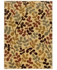 Branch out. The Sphinx Amelia area rug features a vibrant foreground of boldly colored foliage in woodland browns, rustic reds and other natural hues. Machine woven from stain-resistant polypropylene, this piece is ideal for kids, pets and high traffic areas. Branch out. The Sphinx Amelia area rug features a vibrant foreground of boldly colored foliage in woodland browns, rustic reds and other natural hues. Machine woven from stain-resistant polypropylene, this piece is ideal for kids, pets and high traffic areas.