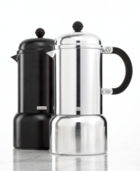 Return to the tradition of espresso! Indulge in the rich flavors of a homemade brew made cafe-style in a classic, charming piece that will add an element of style to your stovetop. The retro heat-resistant handle and simple design stand out and couple to quickly brew an excellent cup of espresso. 1-year warranty. Return to the tradition of espresso! Indulge in the rich flavors of a homemade brew made cafe-style in a classic, charming piece that will add an element of style to your stovetop. The retro heat-resistant handle and simple design stand out and couple to quickly brew an excellent cup of espresso. 1-year warranty.