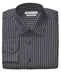 In contemporary contrasting tones, this striped shirt from Geoffrey Beene is a modern addition to your work rotation. In contemporary contrasting tones, this striped shirt from Geoffrey Beene is a modern addition to your work rotation.
