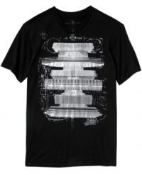 Heavy metal style. This metallic graphic t-shirt from Marc Ecko Cut & Sew amplifies your look. Heavy metal style. This metallic graphic t-shirt from Marc Ecko Cut & Sew amplifies your look.