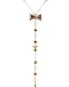 Betsey Johnson Iconic Summer Metallics Cross Rosary Y-Shaped Necklace, 28
