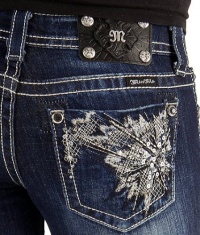 Miss Me Denim Jeans Womens Rhinestone Burst Bootcut Dark Wash JP5775B Miss Me Denim Jeans Womens Rhinestone Burst Bootcut Dark Wash JP5775B