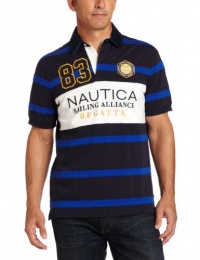 Nautica Men's Striped with Cheststripe Polo Nautica Men's Striped with Cheststripe Polo
